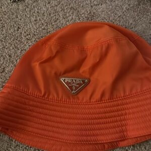 Orange large Prada bucket